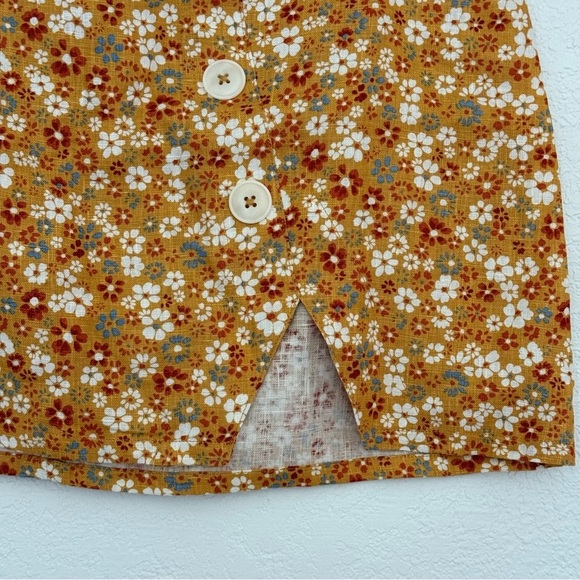 Reformation Taylor Linen Skirt Flora Junie Size 10 - Picture 8 of 15